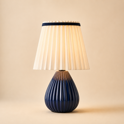 Lampe de chevet en céramique — abat-jour blanc