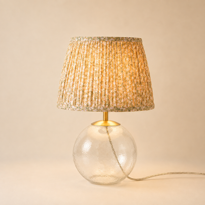 Lampe de chevet en verre martelé — abat-jour floral
