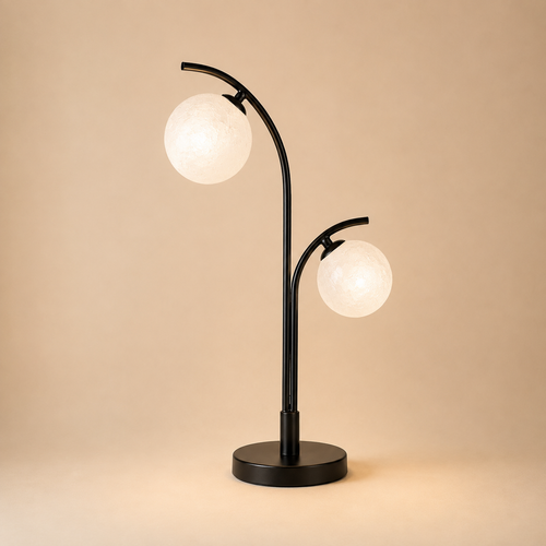 Lampe de chevet Duo — Deux globes en verre