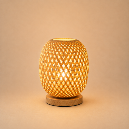 Bambou tressé à la main — pour lampe à poser