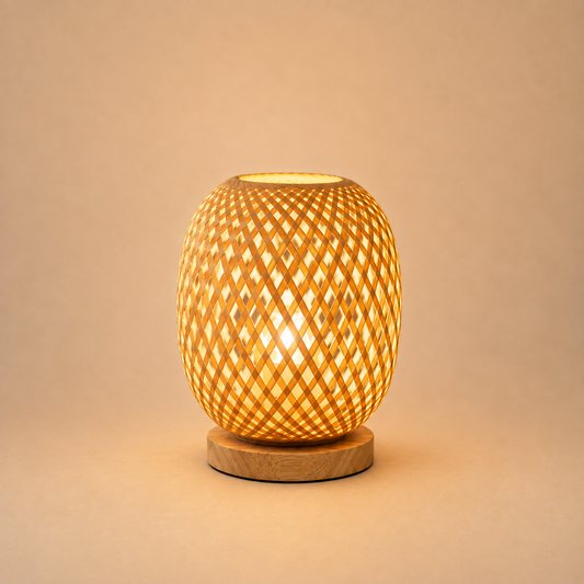 Bambou tressé à la main — pour lampe à poser