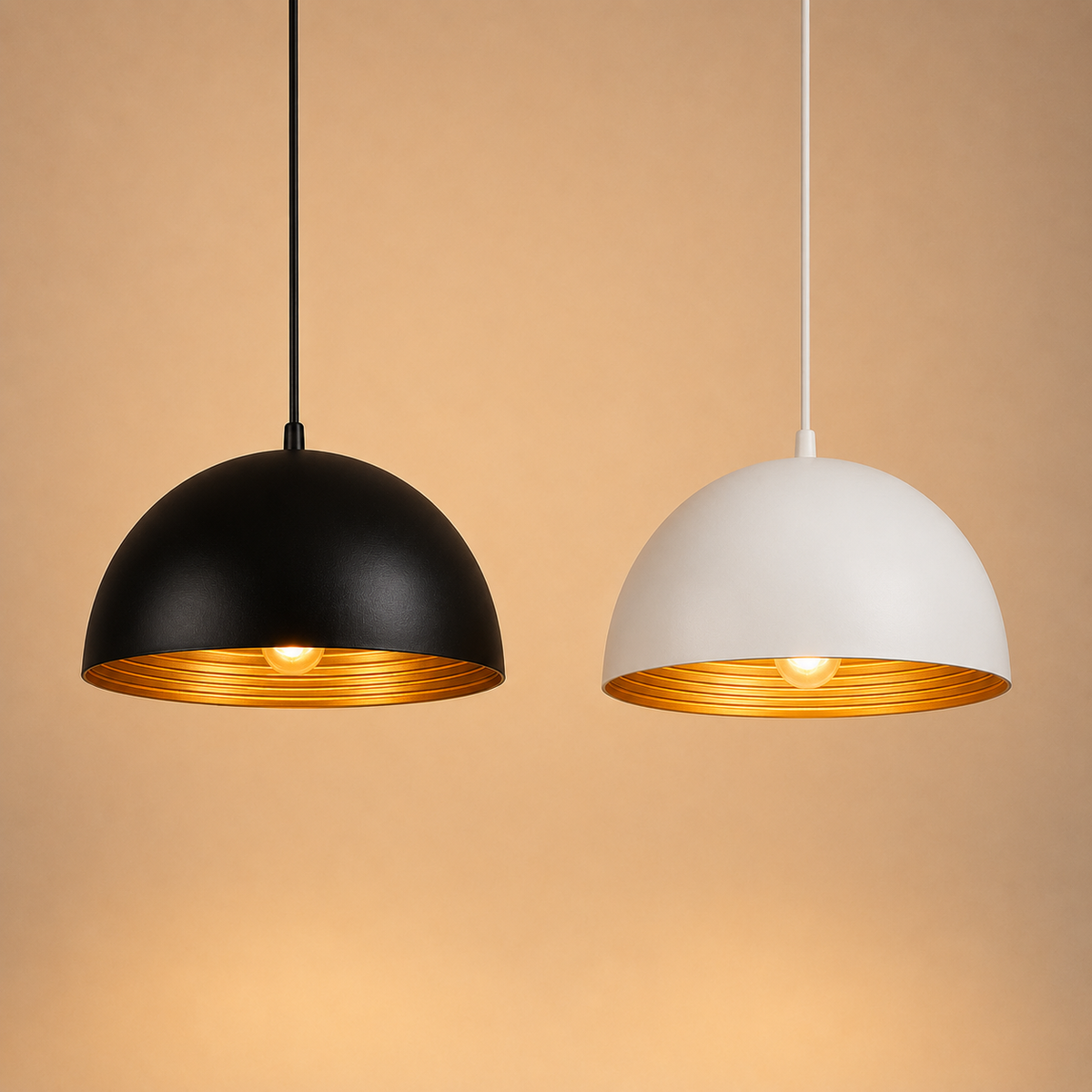 Suspension dôme en métal — Ø 40 cm, style industriel