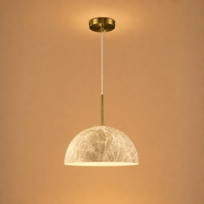 Suspension hémisphérique effet marbre — Ø 30 cm, E27