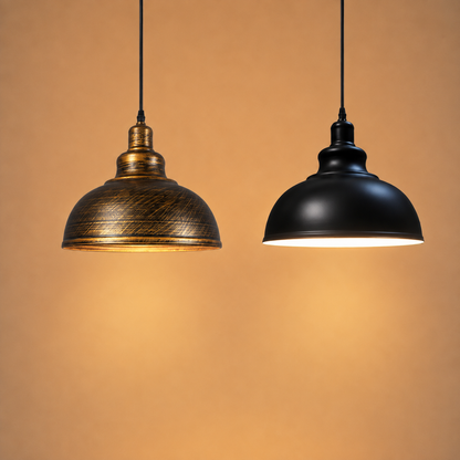 Suspension industrielle en métal — style vintage, E27
