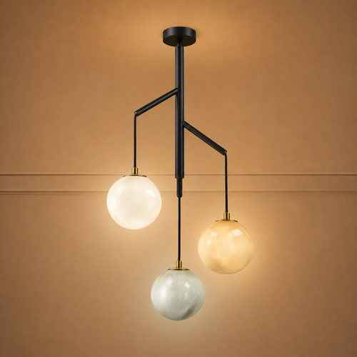 Suspension 3 globes en verre — Ø 40 cm
