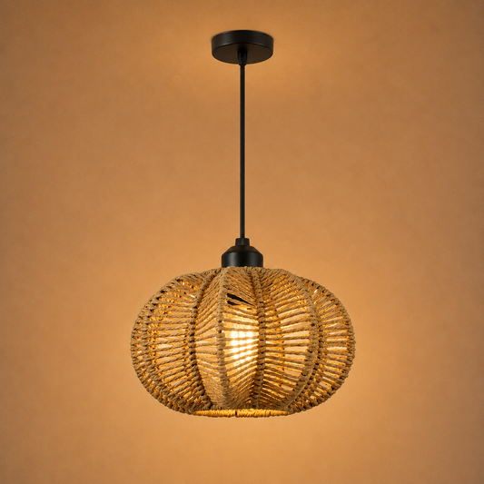 Suspension boho en corde tressée — Ø 23 cm