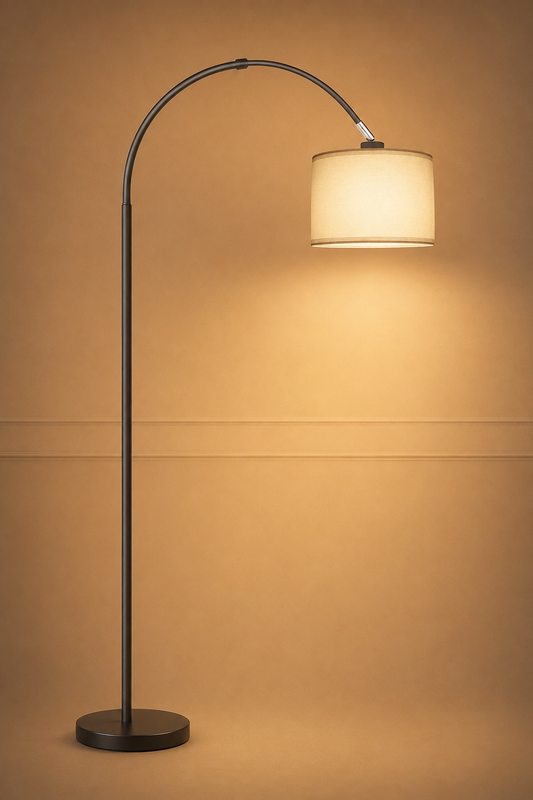 Lampadaire scandinave en lin — tête orientable