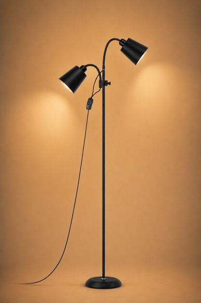Lampadaire de lecture réglable — base anti-basculement