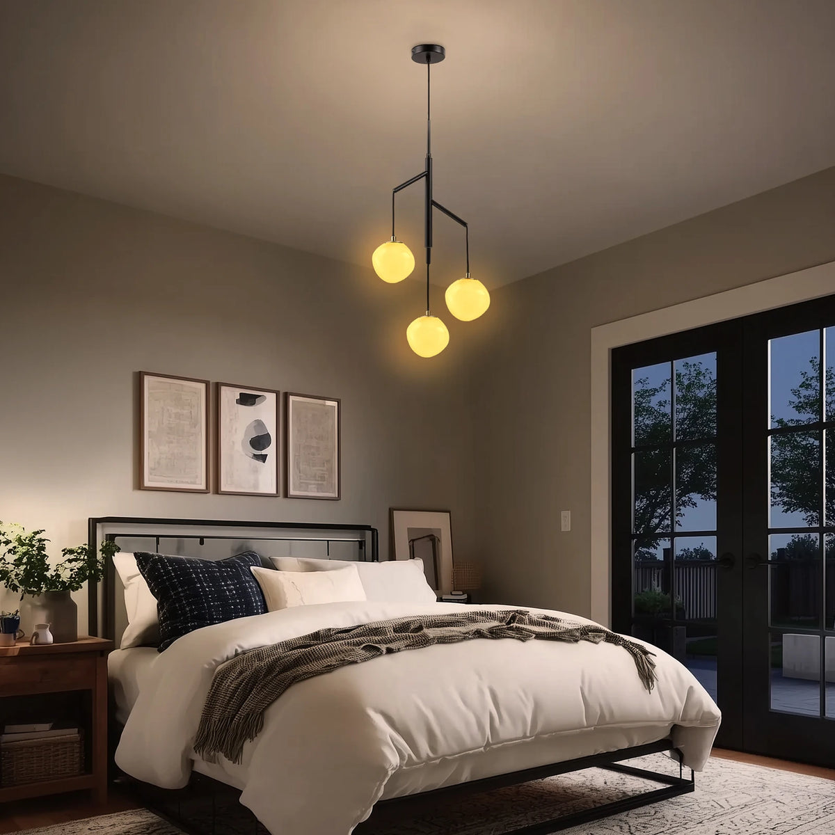 Suspension 3 globes en verre — Ø 40 cm