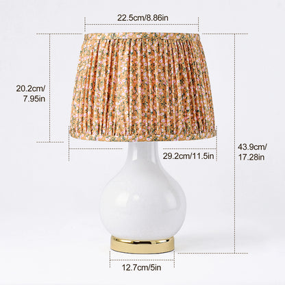 Lampe de chevet en verre — abat-jour tissu floral