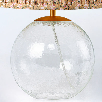 Lampe de chevet en verre martelé — abat-jour floral