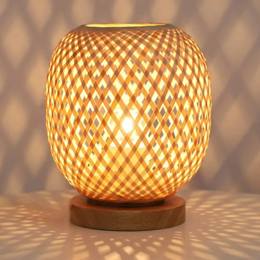 Bambou tressé à la main — pour lampe à poser