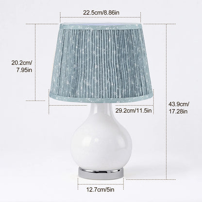 Lampe de chevet en verre — abat-jour tissu floral