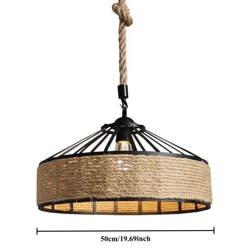 Suspension tressée — style industriel, 30 à 50 cm