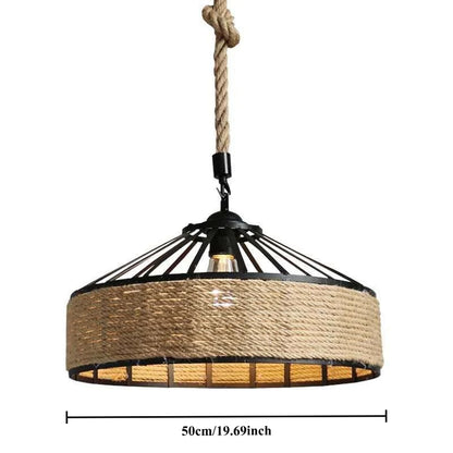 Suspension tressée — style industriel, 30 à 50 cm