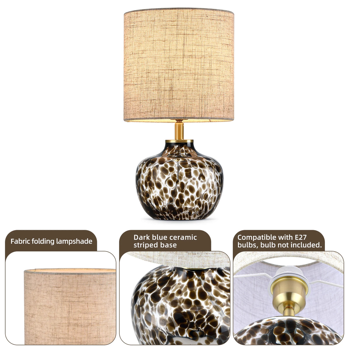 Lampe de chevet Cylindre — Bois et tissu