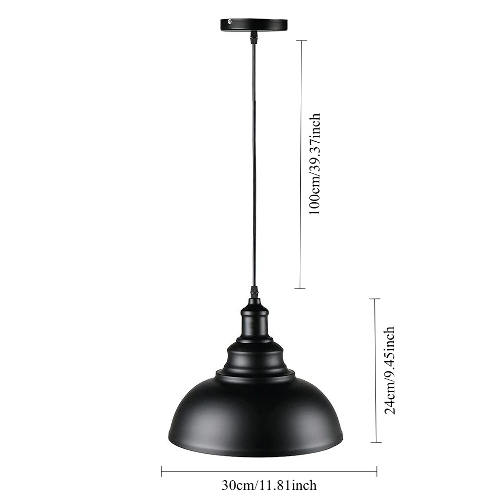 Suspension industrielle en métal — style vintage, E27