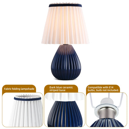 Lampe de chevet en céramique — abat-jour blanc