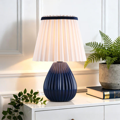 Lampe de chevet en céramique — abat-jour blanc
