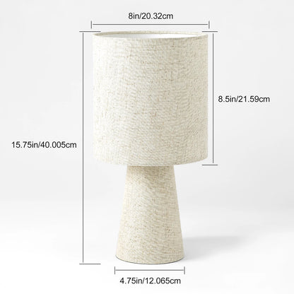 Lampe de chevet en lin naturel — abat-jour cylindrique