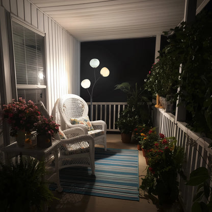 Lampadaire 3 globes en verre coloré — 160 cm