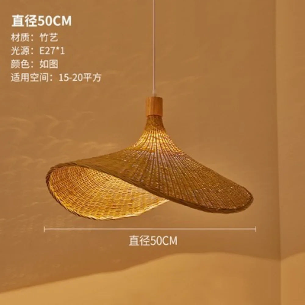 Suspension chapeau en bambou tressé — 30 ou 50 cm