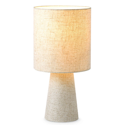 Lampe de chevet en lin naturel — abat-jour cylindrique