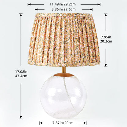 Lampe de chevet en verre martelé — abat-jour floral