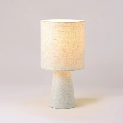 Lampe de chevet en lin naturel — abat-jour cylindrique