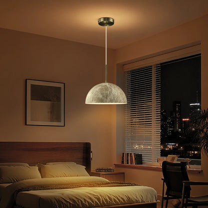 Suspension hémisphérique effet marbre — Ø 30 cm, E27