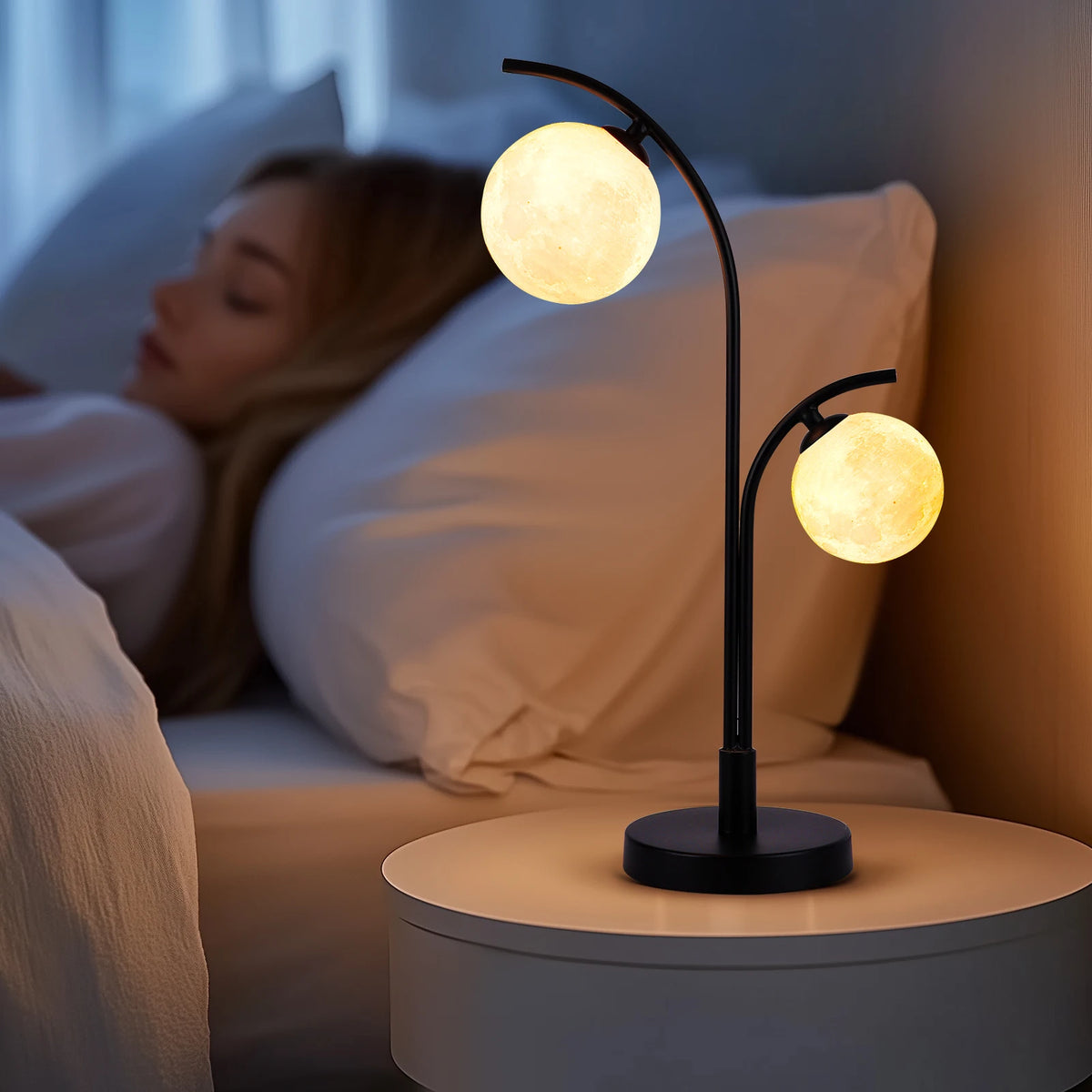Lampe de chevet Duo — Deux globes en verre