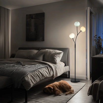 Lampadaire 3 globes en verre coloré — 160 cm
