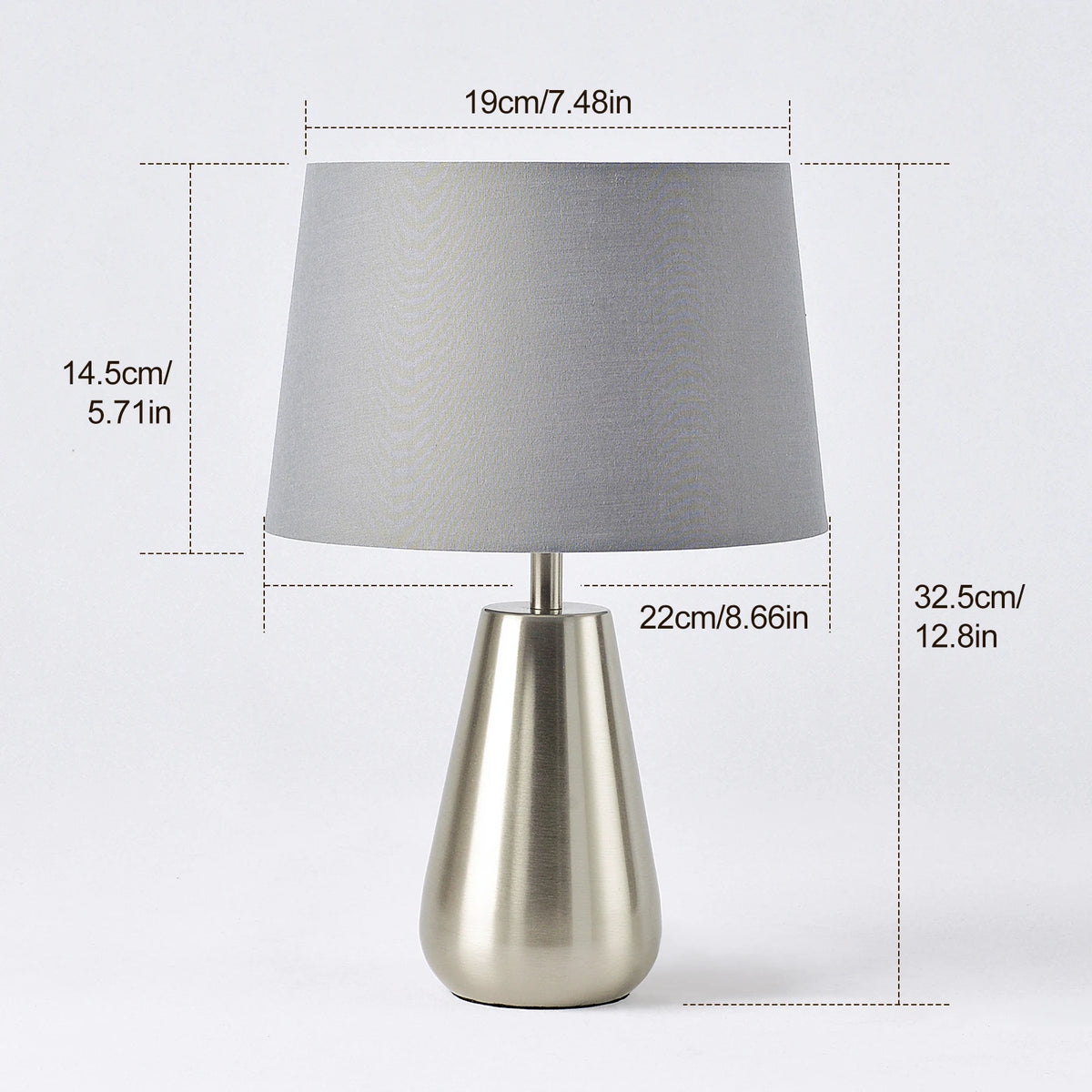 Lampe à poser en métal — abat-jour en lin blanc