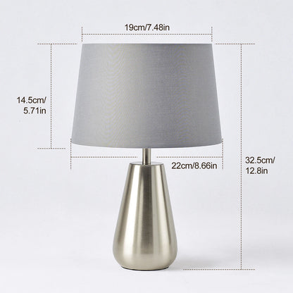 Lampe à poser en métal — abat-jour en lin blanc