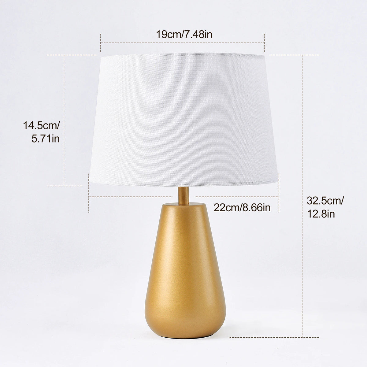 Lampe à poser en métal — abat-jour en lin blanc