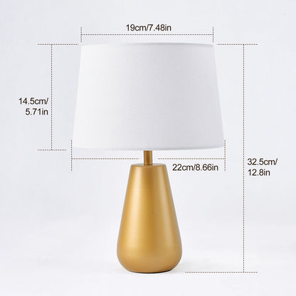 Lampe à poser en métal — abat-jour en lin blanc