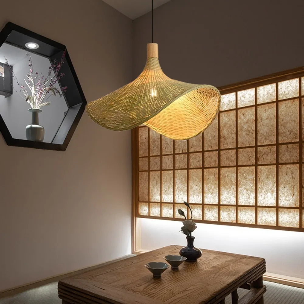 Suspension chapeau en bambou tressé — 30 ou 50 cm