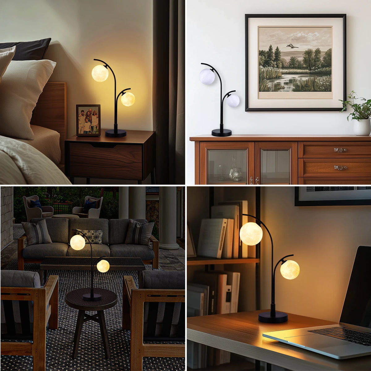 Lampe de chevet Duo — Deux globes en verre
