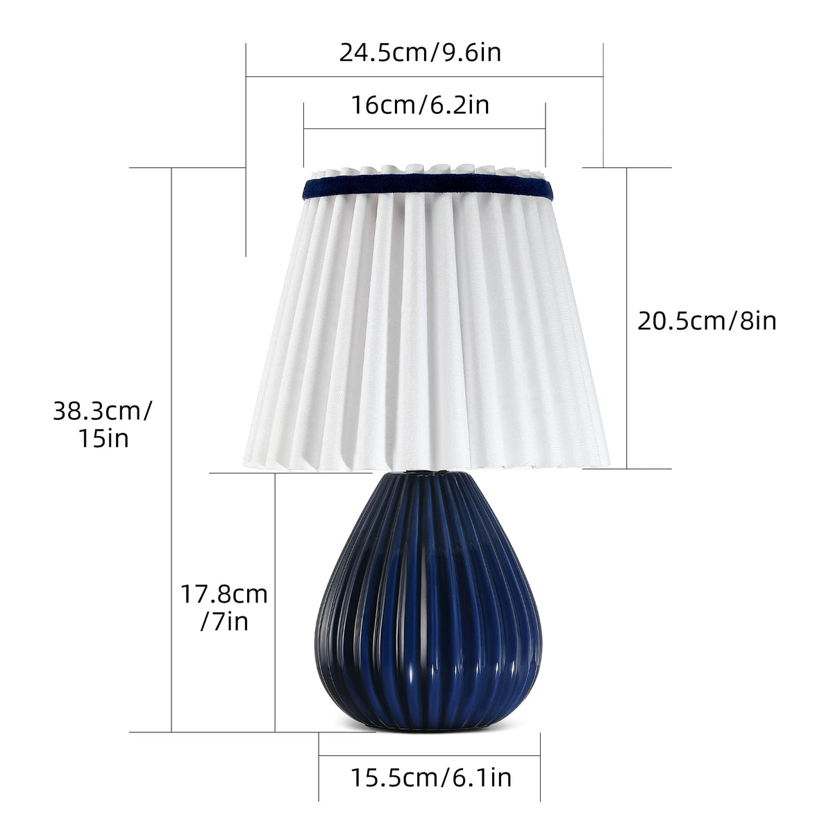Lampe de chevet en céramique — abat-jour blanc