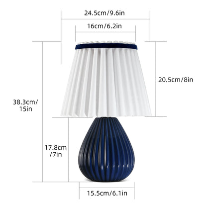 Lampe de chevet en céramique — abat-jour blanc