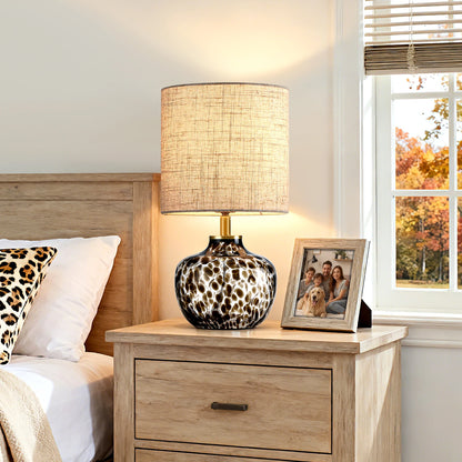 Lampe de chevet Cylindre — Bois et tissu