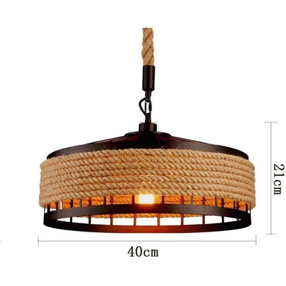 Suspension tressée — style industriel, 30 à 50 cm