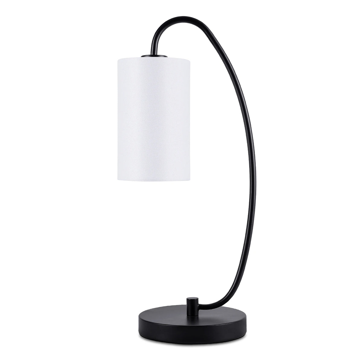 Lampe de chevet arquée à abat-jour cylindrique