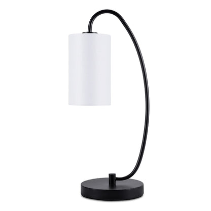 Lampe de chevet arquée à abat-jour cylindrique