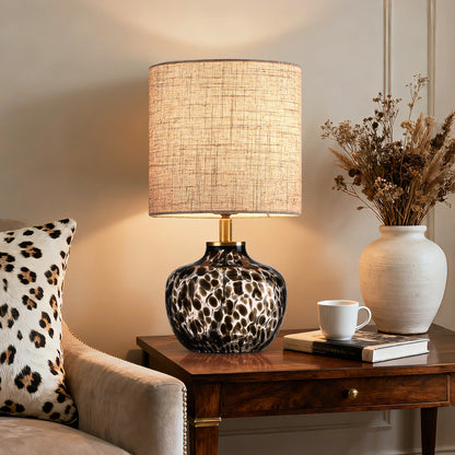 Lampe de chevet Cylindre — Bois et tissu