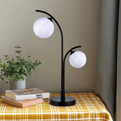 Lampe de chevet duo, deux globes en verre