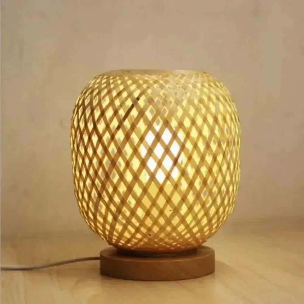 Bambou tressé à la main — pour lampe à poser