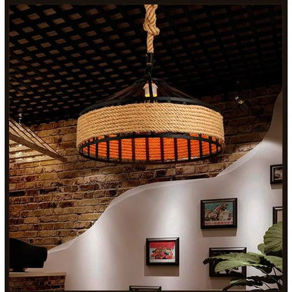 Suspension tressée — style industriel, 30 à 50 cm