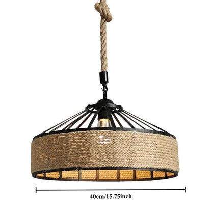 Suspension tressée — style industriel, 30 à 50 cm
