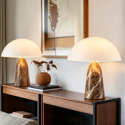 Lampe de chevet champignon — métal, 2 × E14